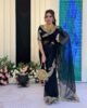 Designer Black Chiffon Saree with Heavy Embroidery Border