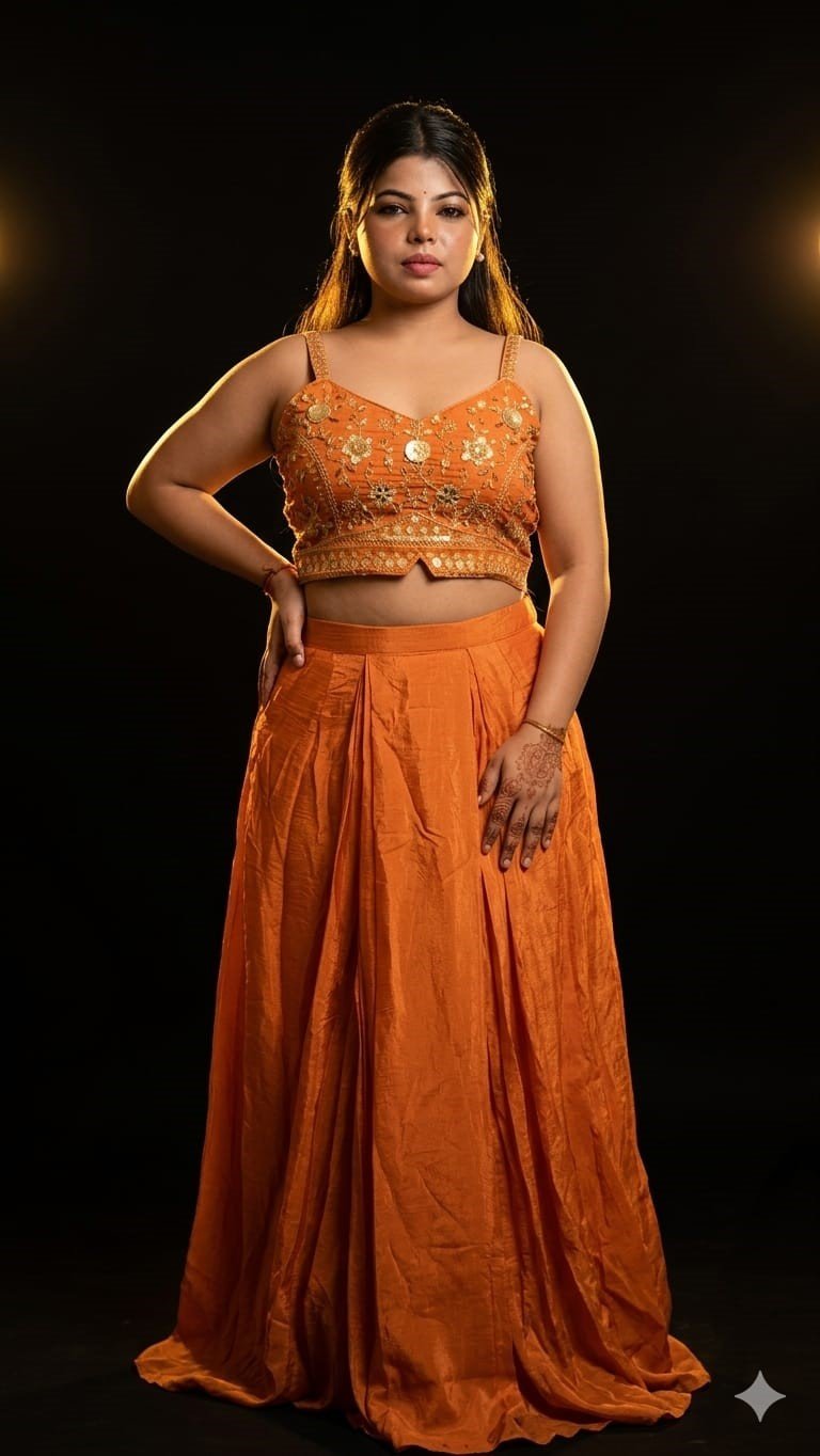 Indo western orange outfit